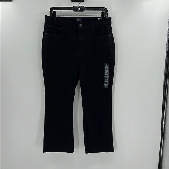 J. Crew Women's Mid-Rise Flare Crop All Day Stretch - Black - 30P - NWT - Picture 1 of 11